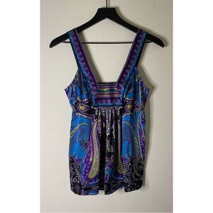 Alice & Trixie Sleeveless Silk Scarf Print Top Size XS